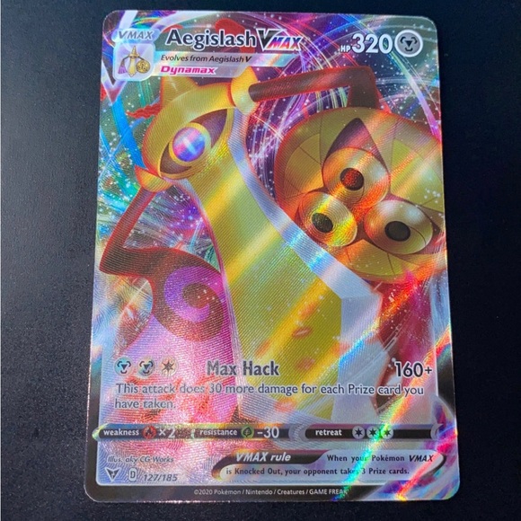 Full Art Aegislash Vmax Ultra Rare 127/185 Deck set vivid voltage 1995-2020 Holo - Picture 1 of 5